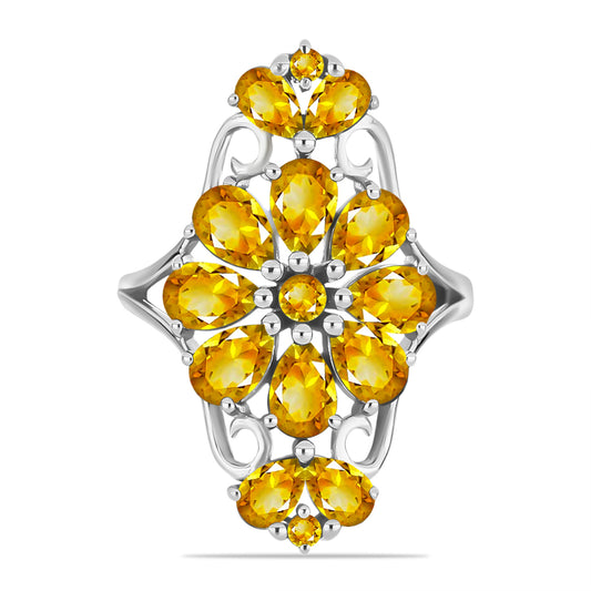 Inel din Argint 925 ( 4.27 grame ) cu Citrin Rio Golden 4.16 Carate