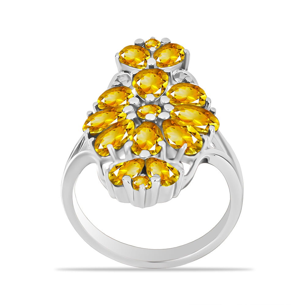 Inel din Argint 925 ( 4.27 grame ) cu Citrin Rio Golden 4.16 Carate 3 
