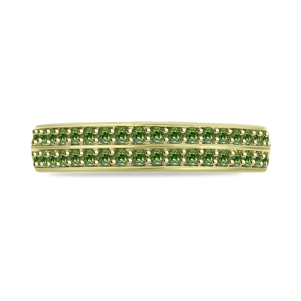 Inel din Argint 925 Placat cu Aur ( 2.63 grame ) cu Safir verde 0.75 Carate 2 