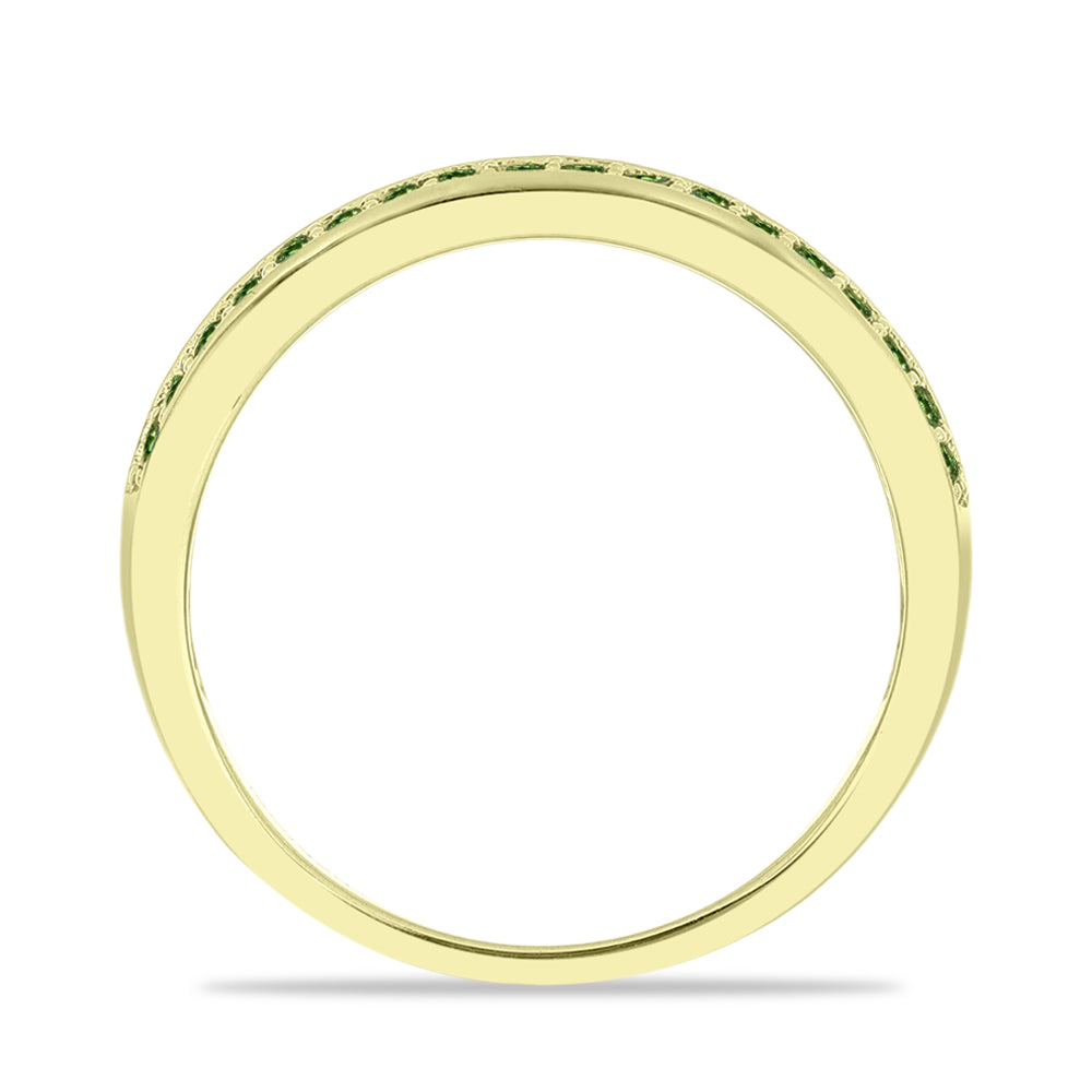 Inel din Argint 925 Placat cu Aur ( 2.63 grame ) cu Safir verde 0.75 Carate 3 