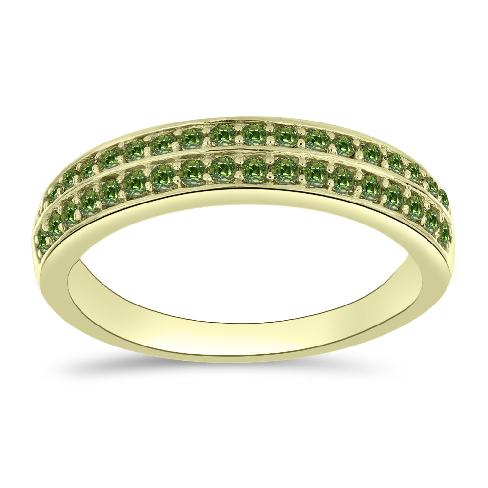Inel din Argint 925 Placat cu Aur ( 2.63 grame ) cu Safir verde 0.75 Carate