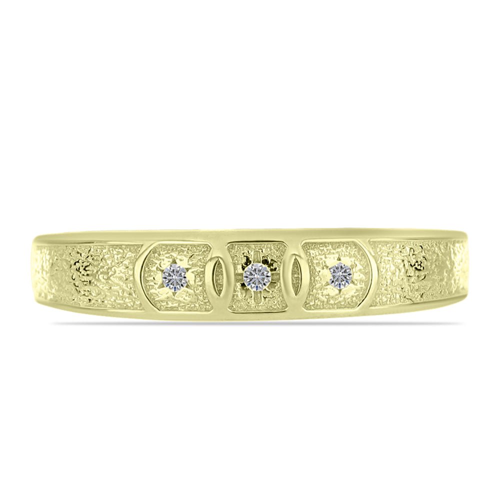 Inel din Argint 925 Placat cu Aur ( 2.55 grame ) cu Diamant Alb 0.02 Carate 5 