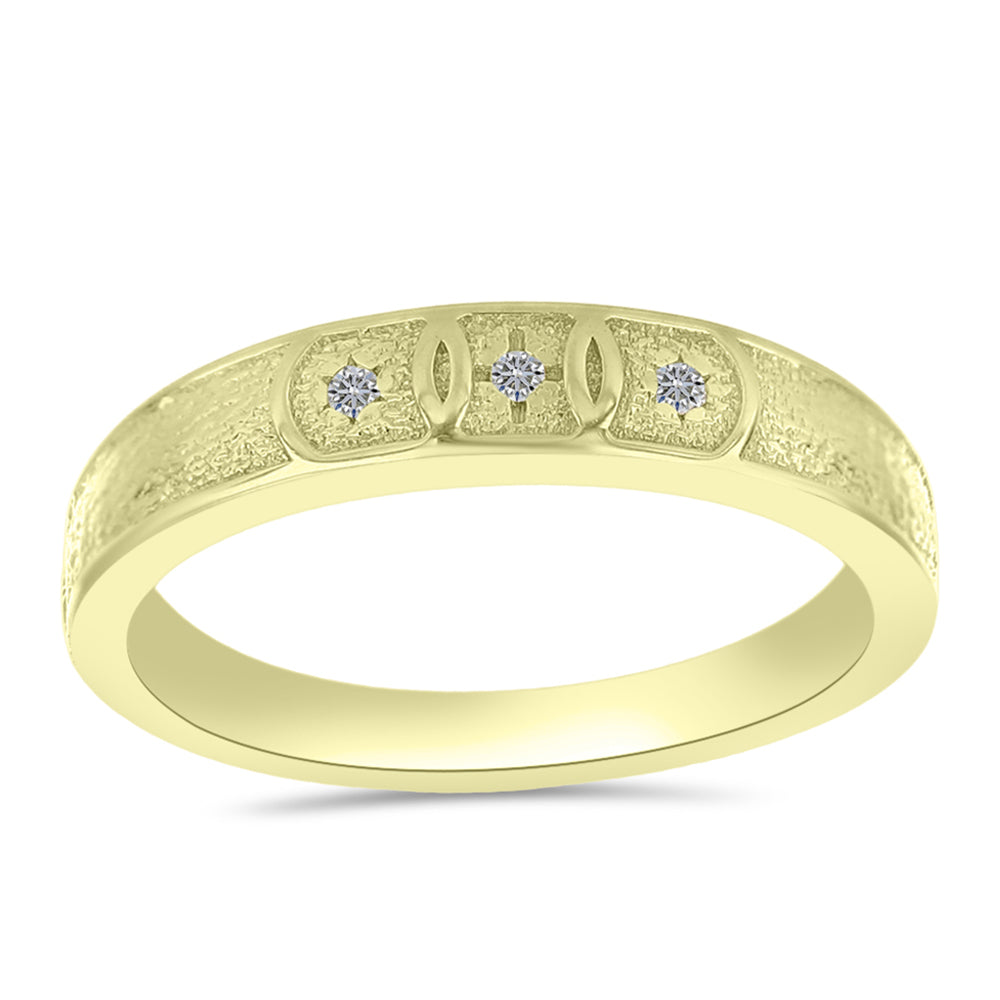 Inel din Argint 925 Placat cu Aur ( 2.55 grame ) cu Diamant Alb 0.02 Carate