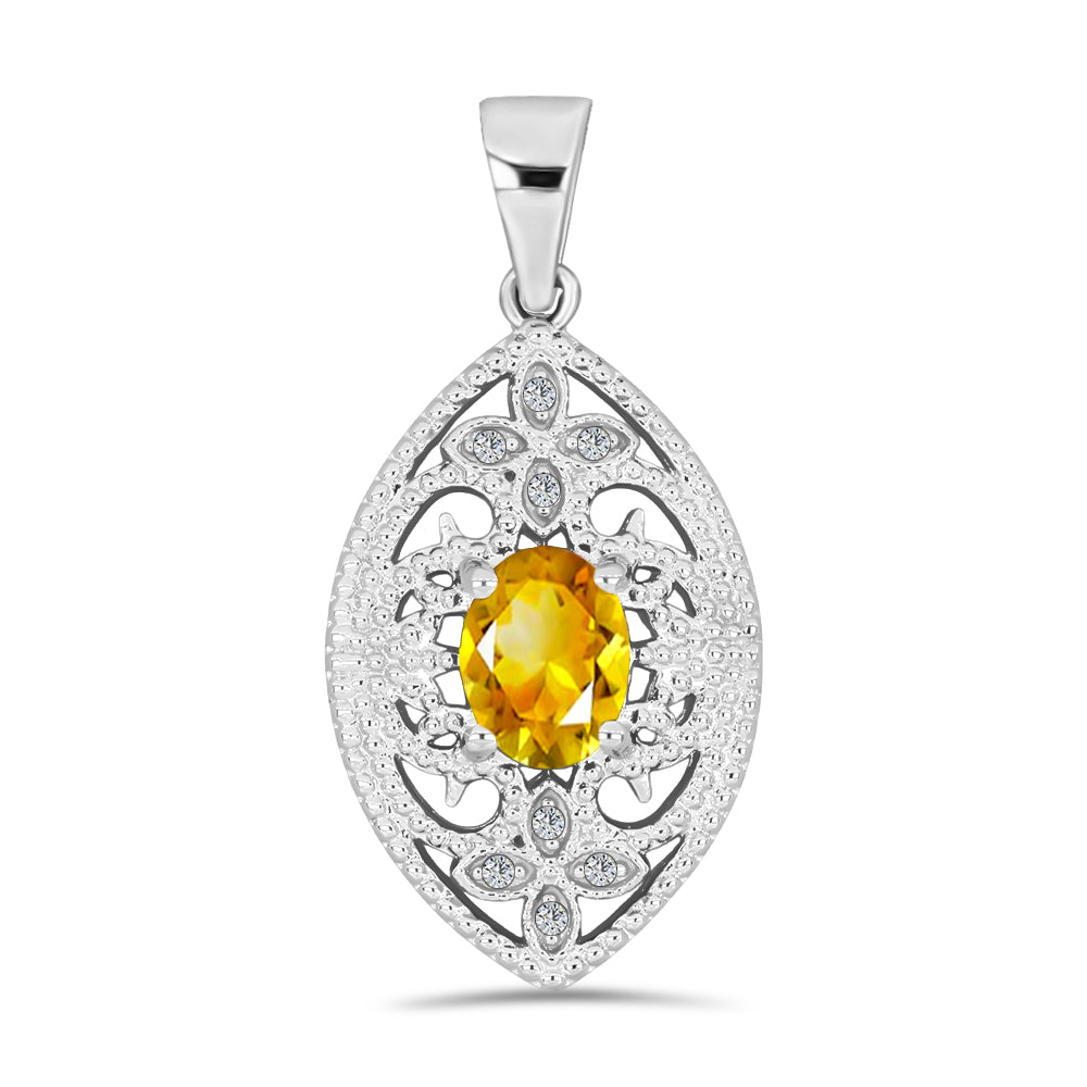 Pandantiv din Argint 925 ( 2.81 grame ) cu Citrin Rio Golden și Topaz Alb 1.26 Carate 1 