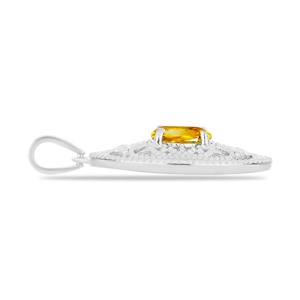 Pandantiv din Argint 925 ( 2.81 grame ) cu Citrin Rio Golden și Topaz Alb 1.26 Carate 2 