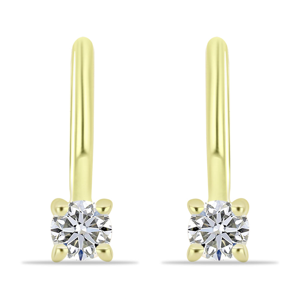Cercei din Argint 925 Placat cu Aur ( 1.93 grame ) cu Diamant Alb 0.22 Carate