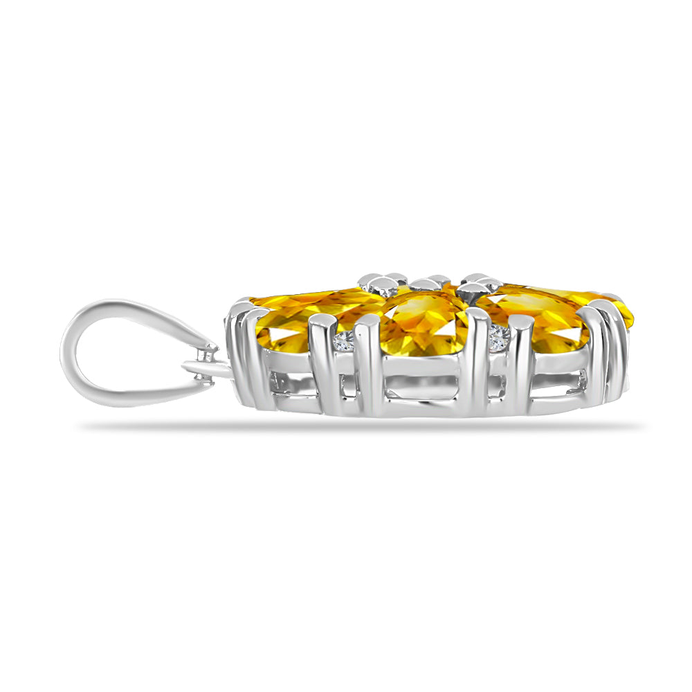 Pandantiv din Argint 925 ( 2.42 grame ) cu Citrin Rio Golden și Topaz Alb 3.35 Carate