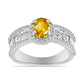 Inel din Argint 925 ( 3.53 grame ) cu Citrin Rio Golden și Topaz Alb 1.28 Carate