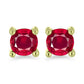 Set din Argint 925 Placat cu Aur ( 2.9 grame ) cu Diamant Alb și Rubin Malagasy 1.95 Carate ( Cercei )