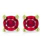 Set din Argint 925 Placat cu Aur ( 2.9 grame ) cu Diamant Alb și Rubin Malagasy 1.95 Carate ( Cercei )