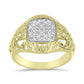Inel din Argint 925 Placat cu Aur ( 3.94 grame ) cu Diamant Alb 0.11 Carate