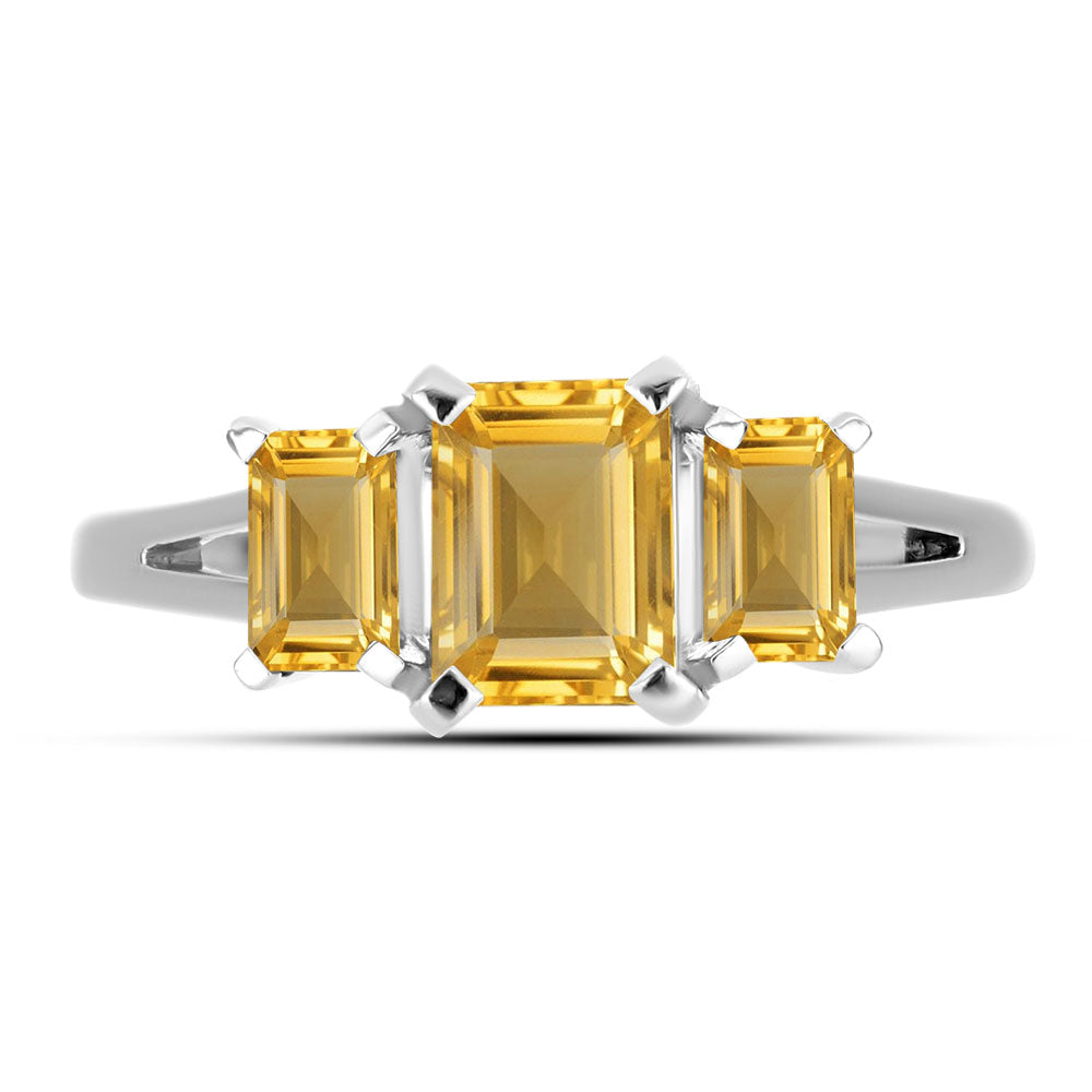 Inel din Argint 925 ( 2.53 grame ) cu Citrin Rio Golden 1.5 Carate 1 