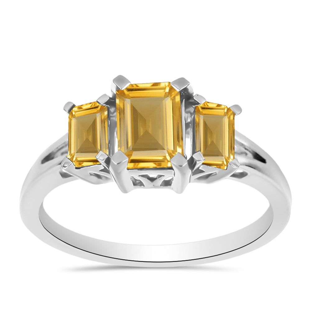 Inel din Argint 925 ( 2.53 grame ) cu Citrin Rio Golden 1.5 Carate 7 