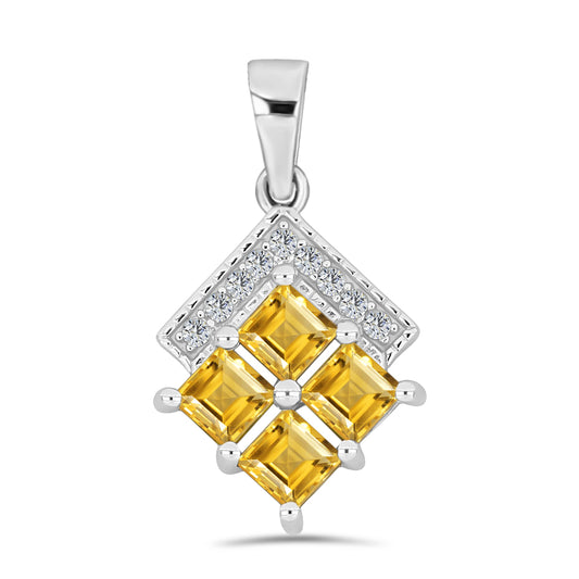 Pandantiv din Argint 925 ( 1.97 grame ) cu Citrin Rio Golden și Topaz Alb 1.53 Carate