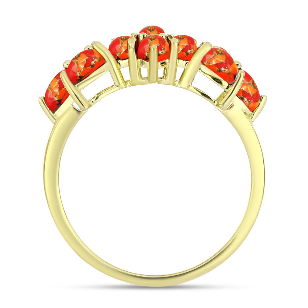 Inel din Argint 925 Placat cu Aur ( 3.2 grame ) cu Turcoaz Mohave 2.06 Carate 2 