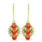 Cercei din Argint 925 Placat cu Aur ( 3.49 grame ) cu Turcoaz Mohave și Topaz Alb 2.26 Carate