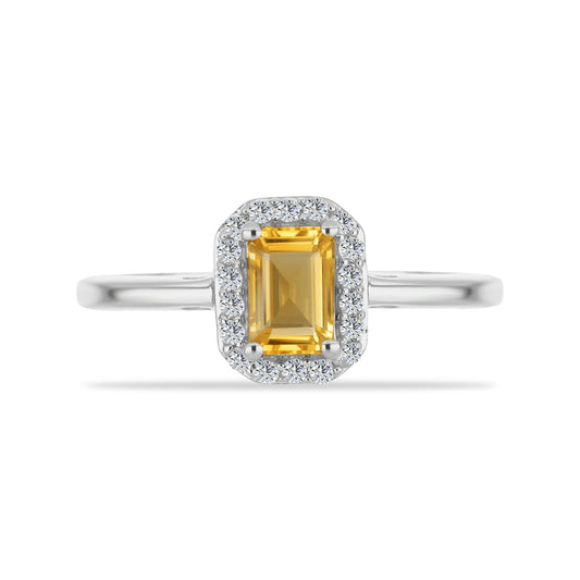 Inel din Argint 925 ( 2.06 grame ) cu Citrin Rio Golden și Topaz Alb 0.68 Carate