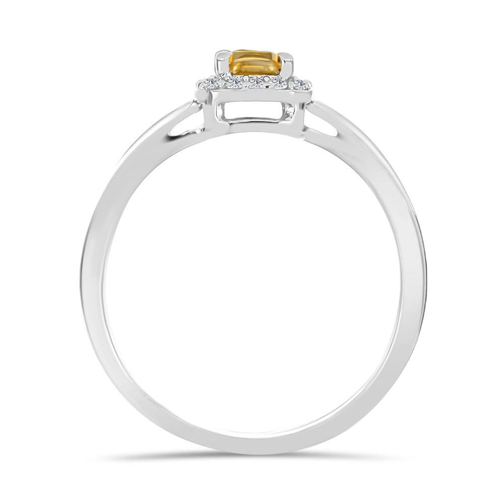 Inel din Argint 925 ( 2.06 grame ) cu Citrin Rio Golden și Topaz Alb 0.68 Carate