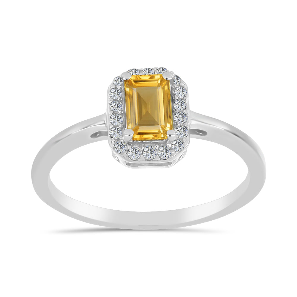 Inel din Argint 925 ( 2.06 grame ) cu Citrin Rio Golden și Topaz Alb 0.68 Carate
