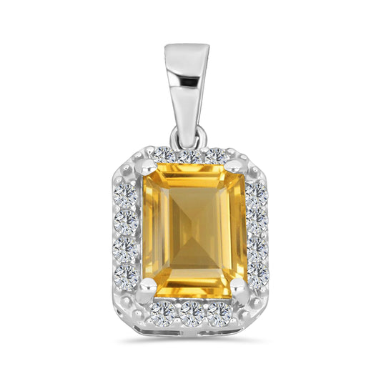 Pandantiv din Argint 925 ( 1.15 grame ) cu Citrin Rio Golden și Topaz Alb 1.74 Carate