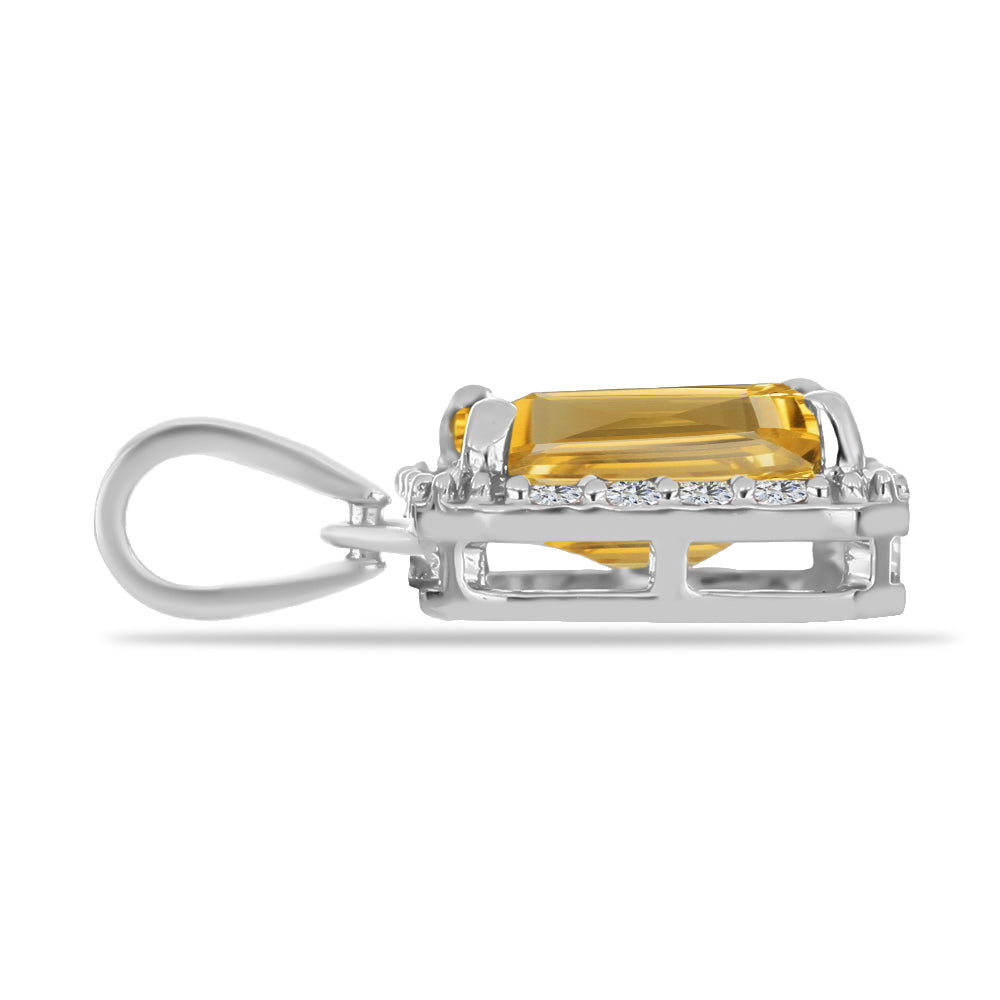 Pandantiv din Argint 925 ( 1.15 grame ) cu Citrin Rio Golden și Topaz Alb 1.74 Carate 2 
