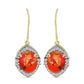 Cercei din Argint 925 Placat cu Aur ( 3.67 grame ) cu Turcoaz Mohave și Topaz Alb 6.07 Carate