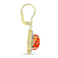 Cercei din Argint 925 Placat cu Aur ( 3.67 grame ) cu Turcoaz Mohave și Topaz Alb 6.07 Carate