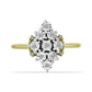 Inel din Argint 925 Placat cu Aur ( 3.18 grame ) cu Diamant Alb și Topaz Alb 0.08 Carate