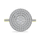 Inel din Argint 925 Placat cu Aur ( 3.62 grame ) cu Diamant Alb și Topaz Alb 0.86 Carate