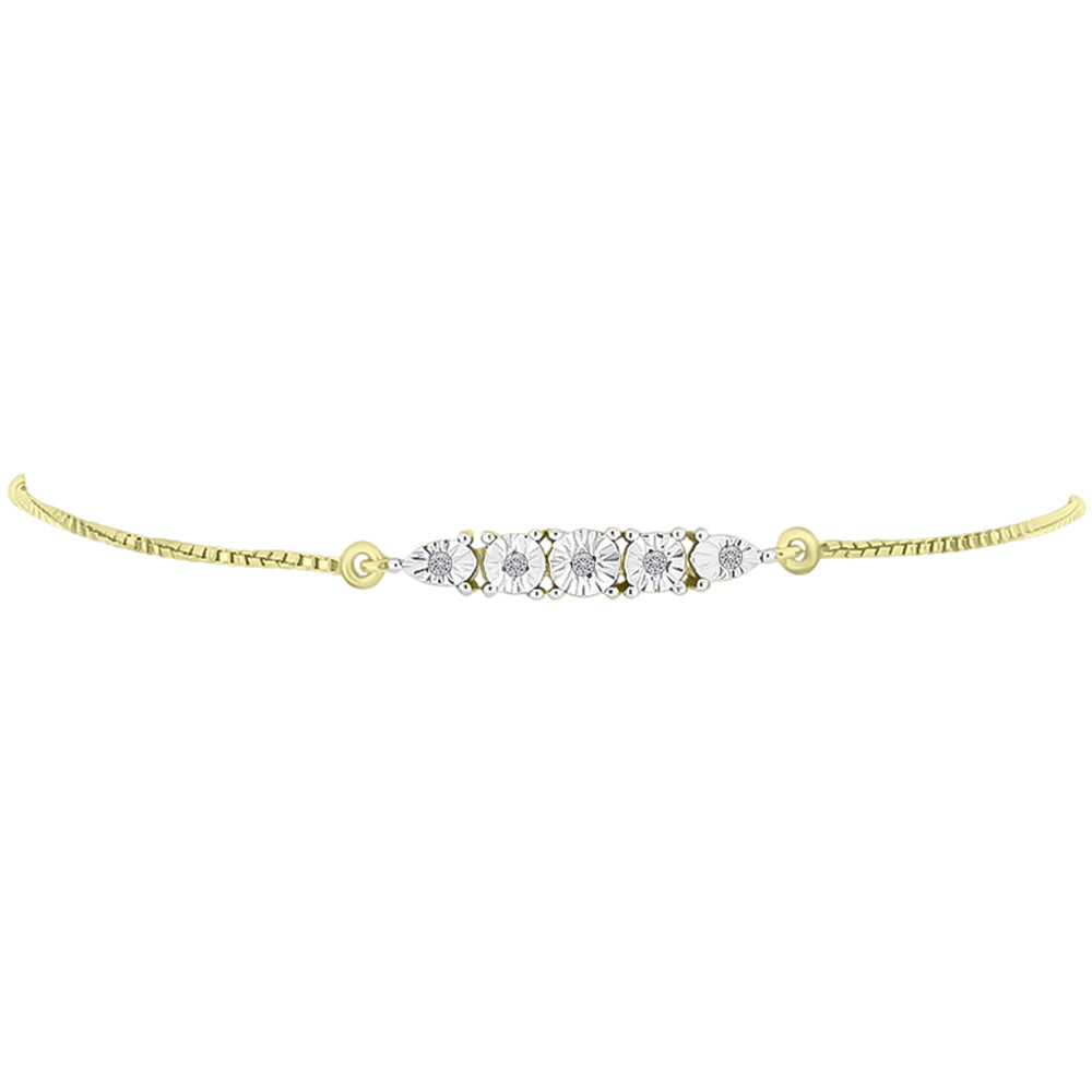 Brățară din Argint 925 Placat cu Aur ( 3.11 grame ) cu Diamant Alb 0.03 Carate 2 