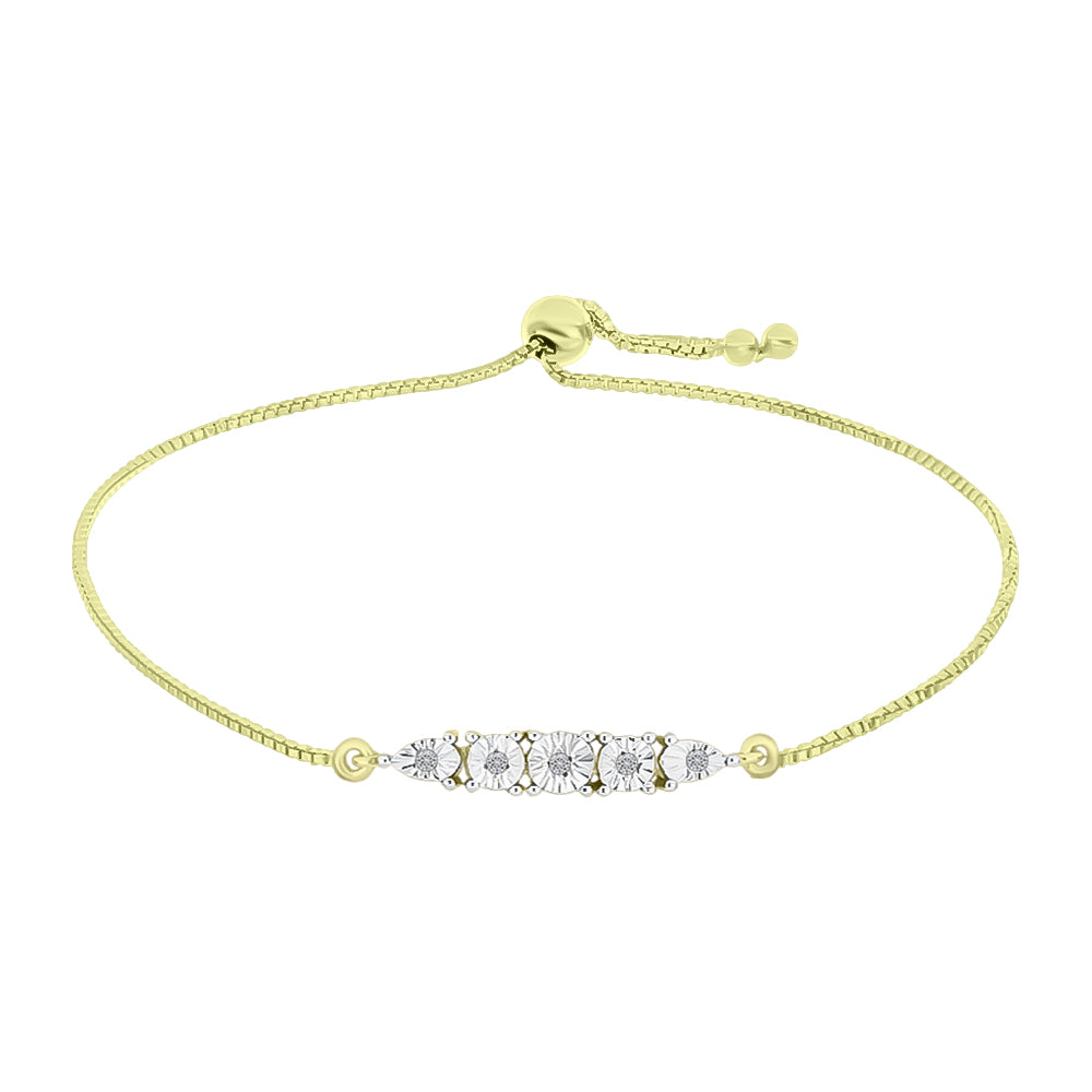 Brățară din Argint 925 Placat cu Aur ( 3.11 grame ) cu Diamant Alb 0.03 Carate