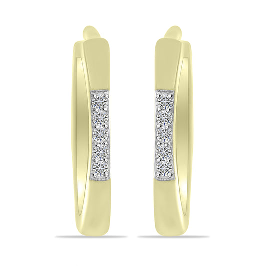 Cercei din Argint 925 Placat cu Aur ( 2.19 grame ) cu Diamant Alb 0.06 Carate