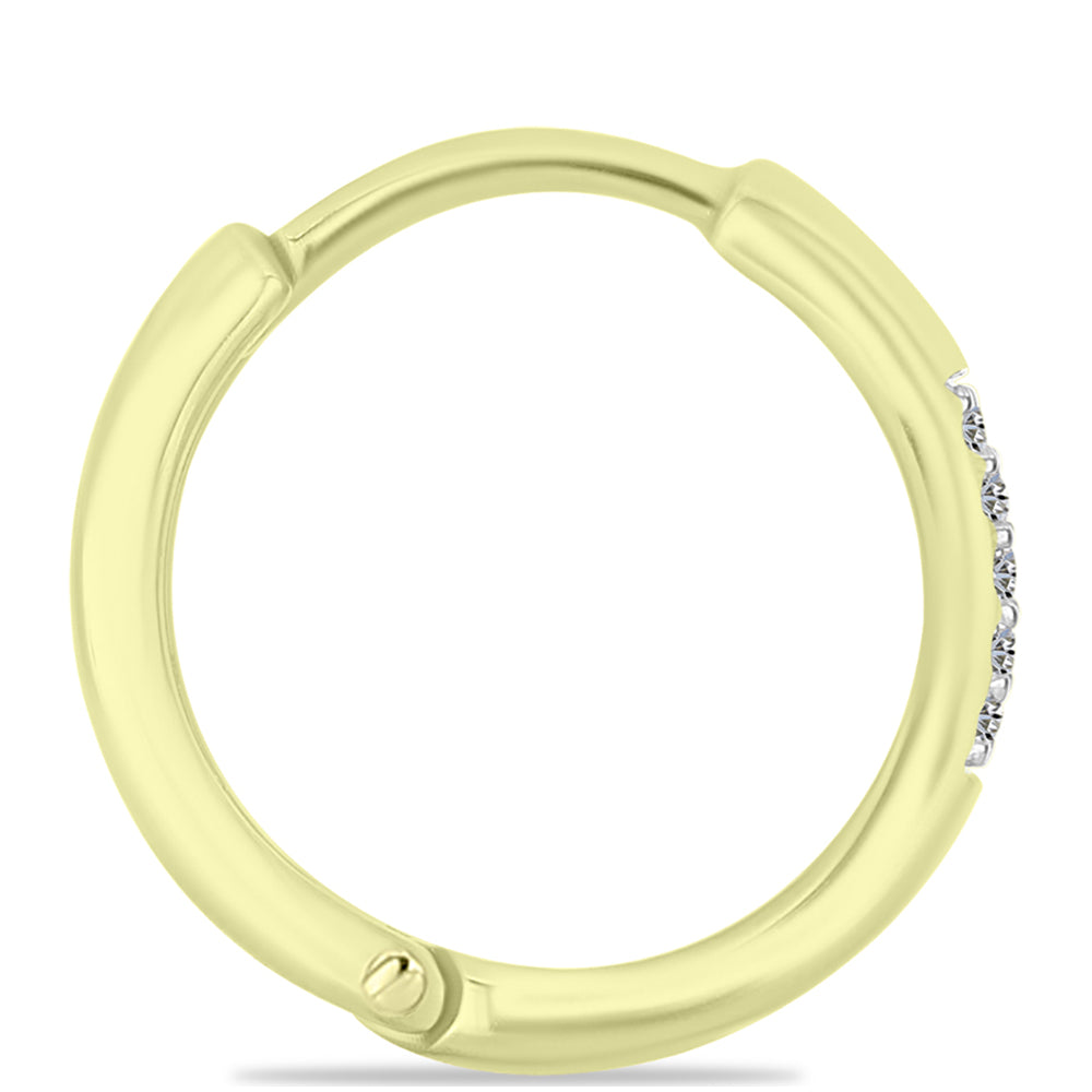 Cercei din Argint 925 Placat cu Aur ( 2.19 grame ) cu Diamant Alb 0.06 Carate 4 