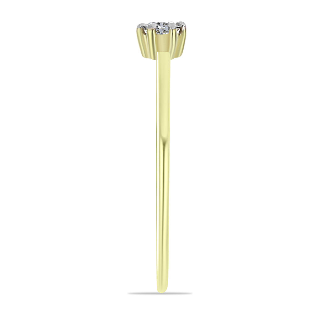 Inel din Argint 925 Placat cu Aur ( 0.85 grame ) cu Diamant Alb 0.11 Carate