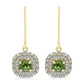 Cercei din Argint 925 Placat cu Aur ( 3.09 grame ) cu Safir verde și Topaz Alb 1.8 Carate