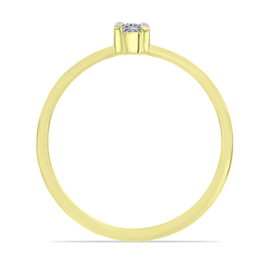 Inel din Argint 925 Placat cu Aur ( 1.46 grame ) cu Diamant Alb 0.07 Carate