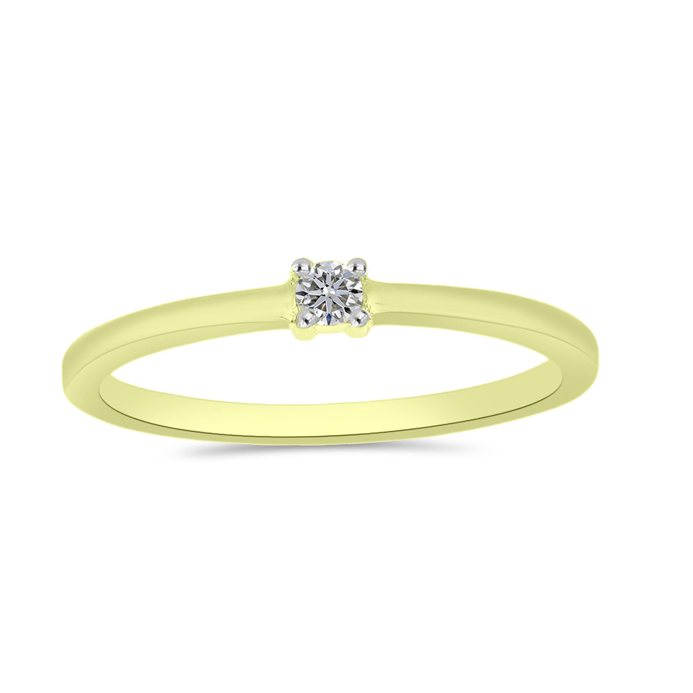 Inel din Argint 925 Placat cu Aur ( 1.46 grame ) cu Diamant Alb 0.07 Carate