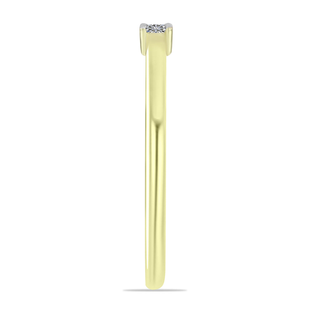 Inel din Argint 925 Placat cu Aur ( 1.46 grame ) cu Diamant Alb 0.07 Carate 4 