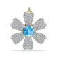 Broşă din Argint 925 Placat cu Aur ( 3.53 grame ) cu Larimar(Piatra delfinului) și Topaz Alb 1.83 Carate