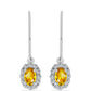 Cercei din Argint 925 ( 2.06 grame ) cu Citrin Rio Golden și Topaz Alb 1.27 Carate
