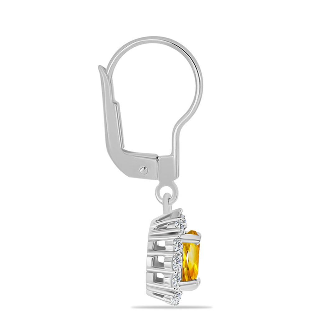 Cercei din Argint 925 ( 2.06 grame ) cu Citrin Rio Golden și Topaz Alb 1.27 Carate 4 