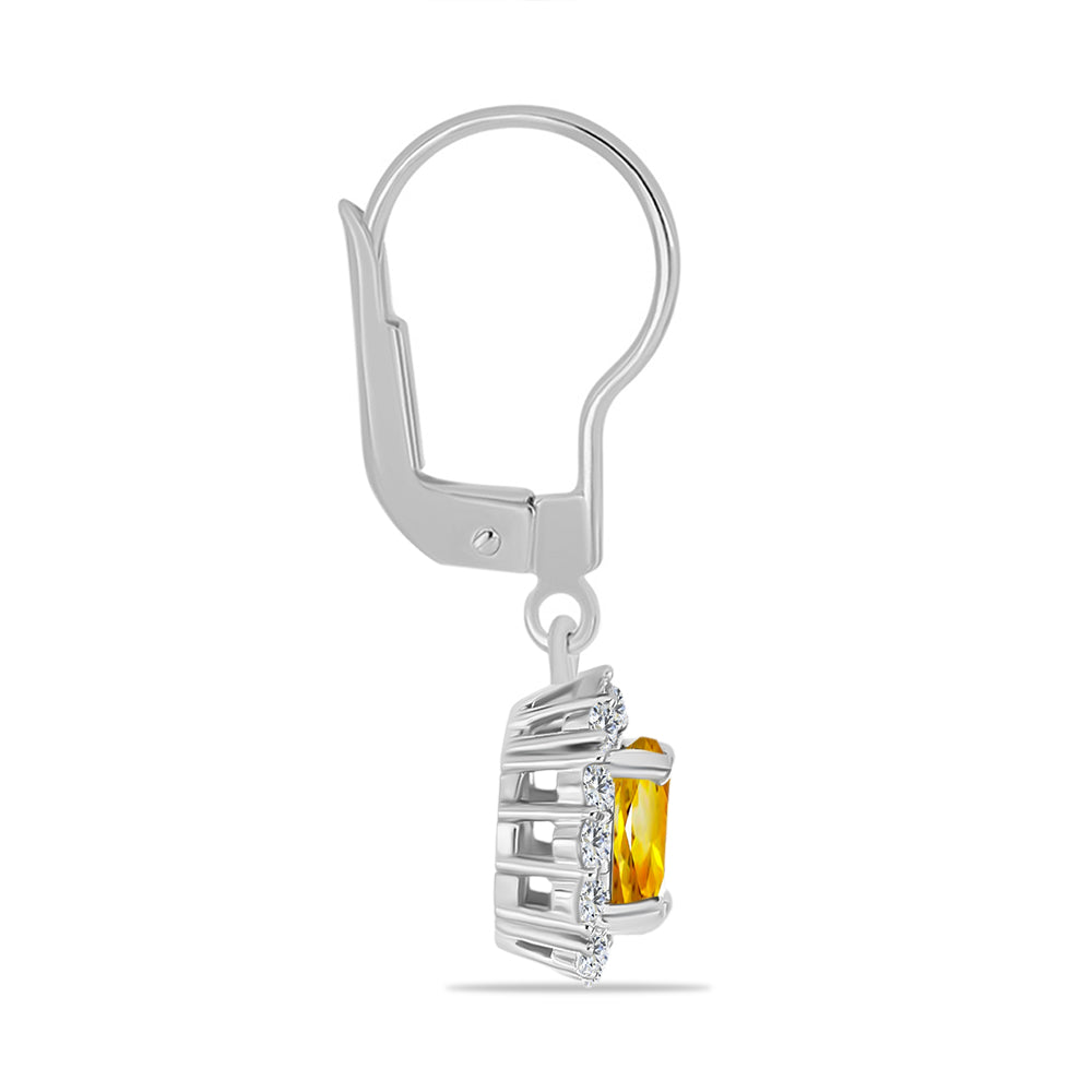Cercei din Argint 925 ( 2.06 grame ) cu Citrin Rio Golden și Topaz Alb 1.27 Carate