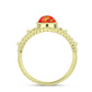 Inel din Argint 925 Placat cu Aur ( 4.45 grame ) cu Turcoaz Mohave 1.69 Carate