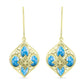 Cercei din Argint 925 Placat cu Aur ( 6.07 grame ) cu Larimar(Piatra delfinului) 4.18 Carate