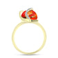 Inel din Argint 925 Placat cu Aur ( 5.63 grame ) cu Turcoaz Mohave și Topaz Alb 5.58 Carate