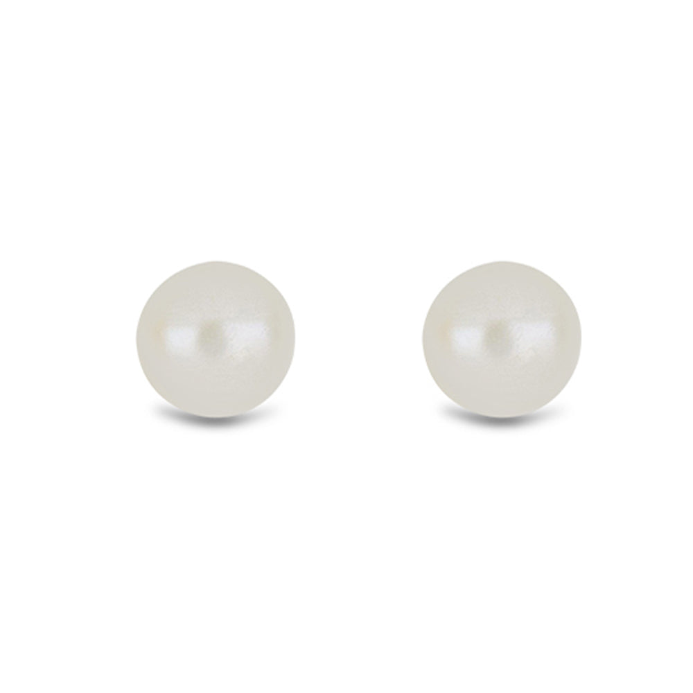 Cercei din Argint 925 Placat cu Aur ( 0.4 grame ) cu Perlă de Apă Dulce Albă 1.6 Carate 2 