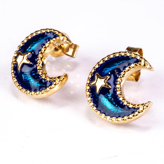 Cercei din Argint 925 Placat cu Aur ( 3 grame ) cu Email