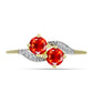 Inel din Argint 925 Placat cu Aur ( 1.89 grame ) cu Opal de Foc Lega Dembi și Topaz Alb 0.41 Carate