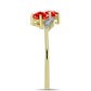 Inel din Argint 925 Placat cu Aur ( 1.89 grame ) cu Opal de Foc Lega Dembi și Topaz Alb 0.41 Carate