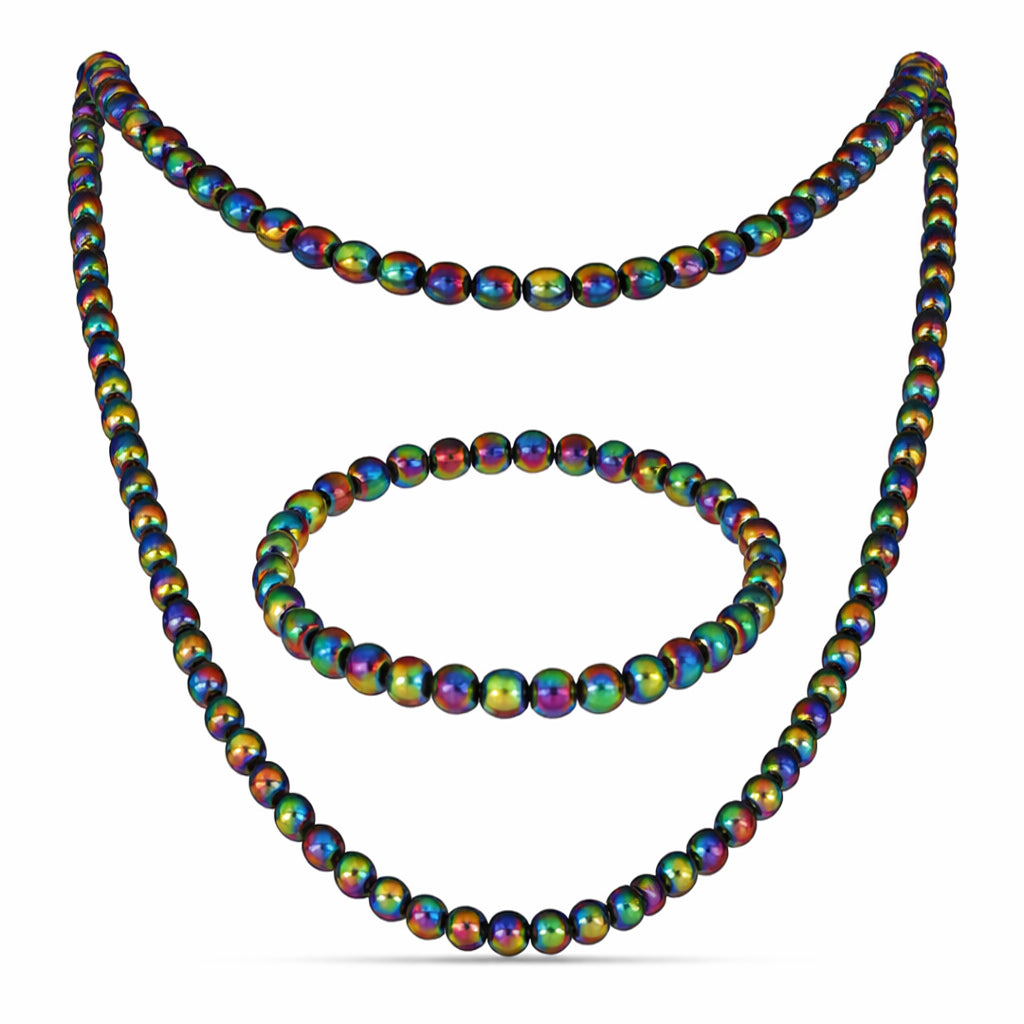Set din Pepită ( 92.79 grame ) cu Cuarț Hematit Verde Mistic 463.97 Carate ( Colier+Brățară ) 1 